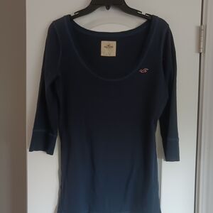 Hollister 2 long sleeve winter wear women's shirts grey and blue